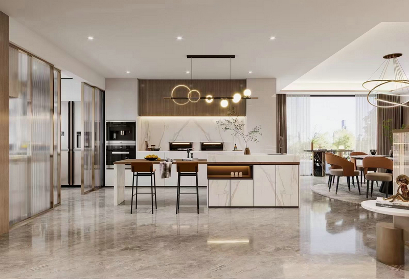 萬辰柳莊現代別墅設計西廚