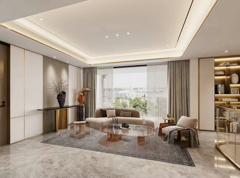 萬辰柳莊現代別墅設計起居室