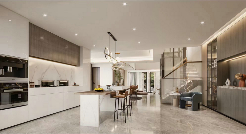 萬辰柳莊現代別墅設計廚房