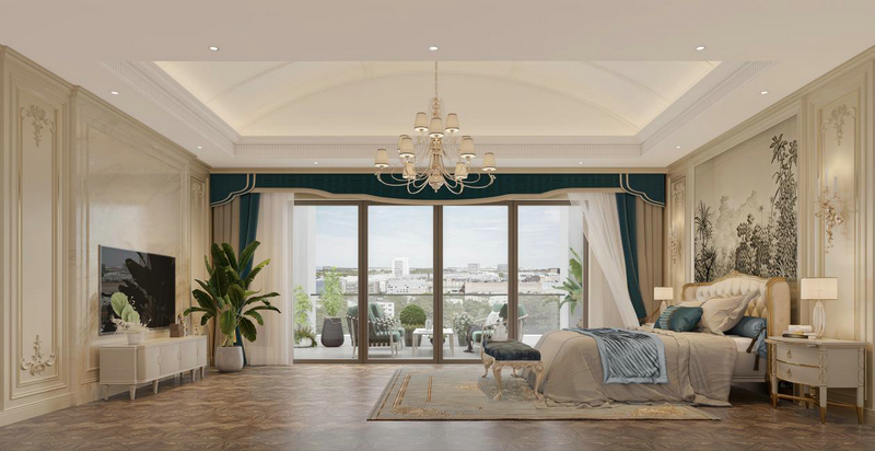 電建·洺悅府800平別墅設計主臥
