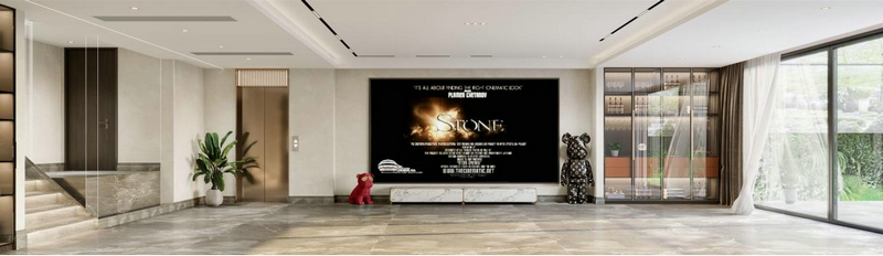 桂溪歐苑別墅設計負一樓電視