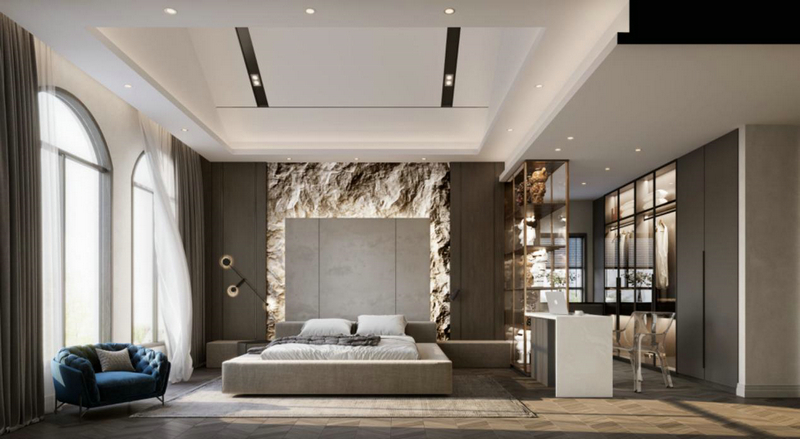 桂溪歐苑別墅設計主臥