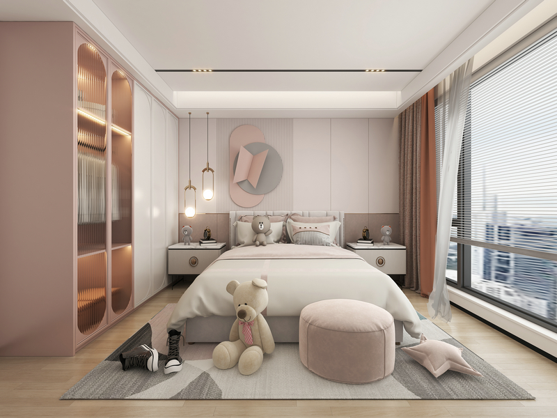 中南樾府別墅設(shè)計-現(xiàn)代輕奢-460女兒房