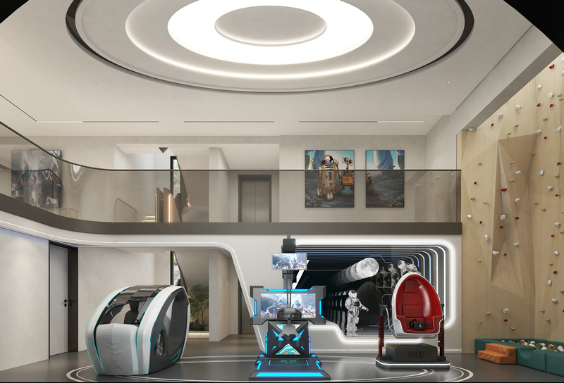 中南樾府別墅設(shè)計-現(xiàn)代輕奢-460地下室挑高