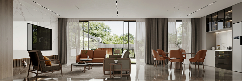 中南樾府-現代輕奢-280平餐廳