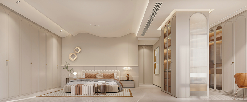 濱江天越別墅348平現(xiàn)代極簡臥室