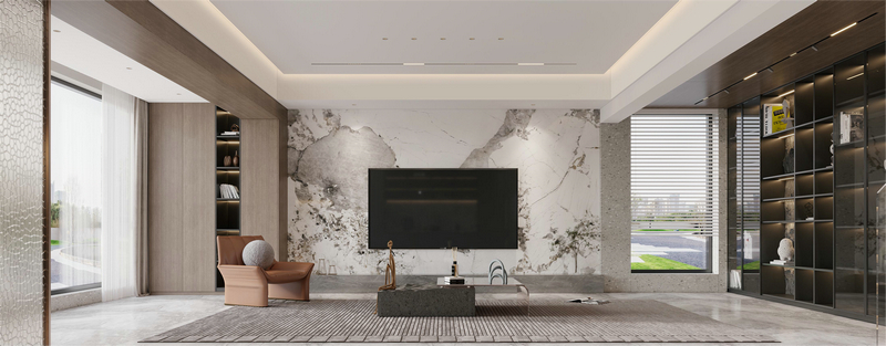 美泉悅府疊拼188平|意式輕奢客廳