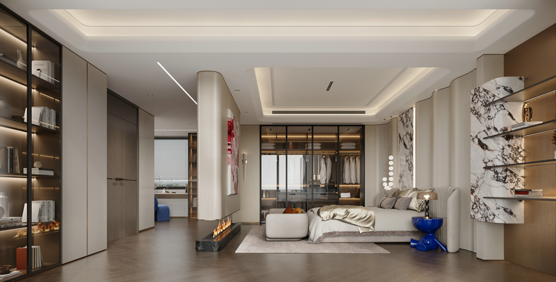 仟坤院子別墅343平現代輕奢主臥