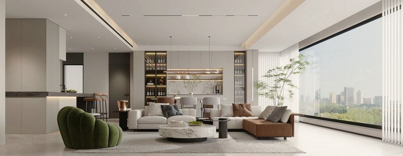 西府瑯悅平層168平設(shè)計客廳全