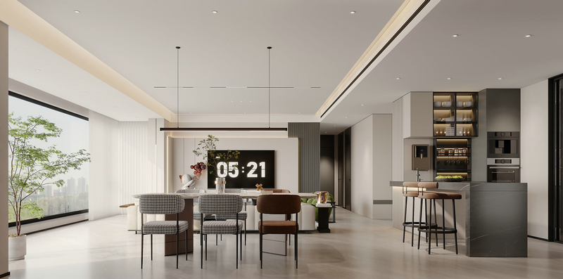 西府瑯悅平層168平設(shè)計餐廳西廚