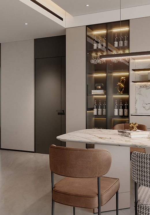 西府瑯悅平層168平設(shè)計酒柜