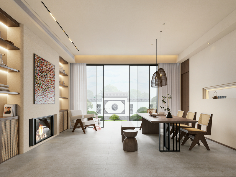 月映長灘300平別墅設計|自然詫寂餐廳