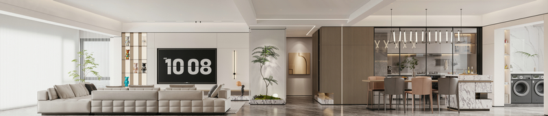 中州錦城湖180平|現代極簡客餐廳